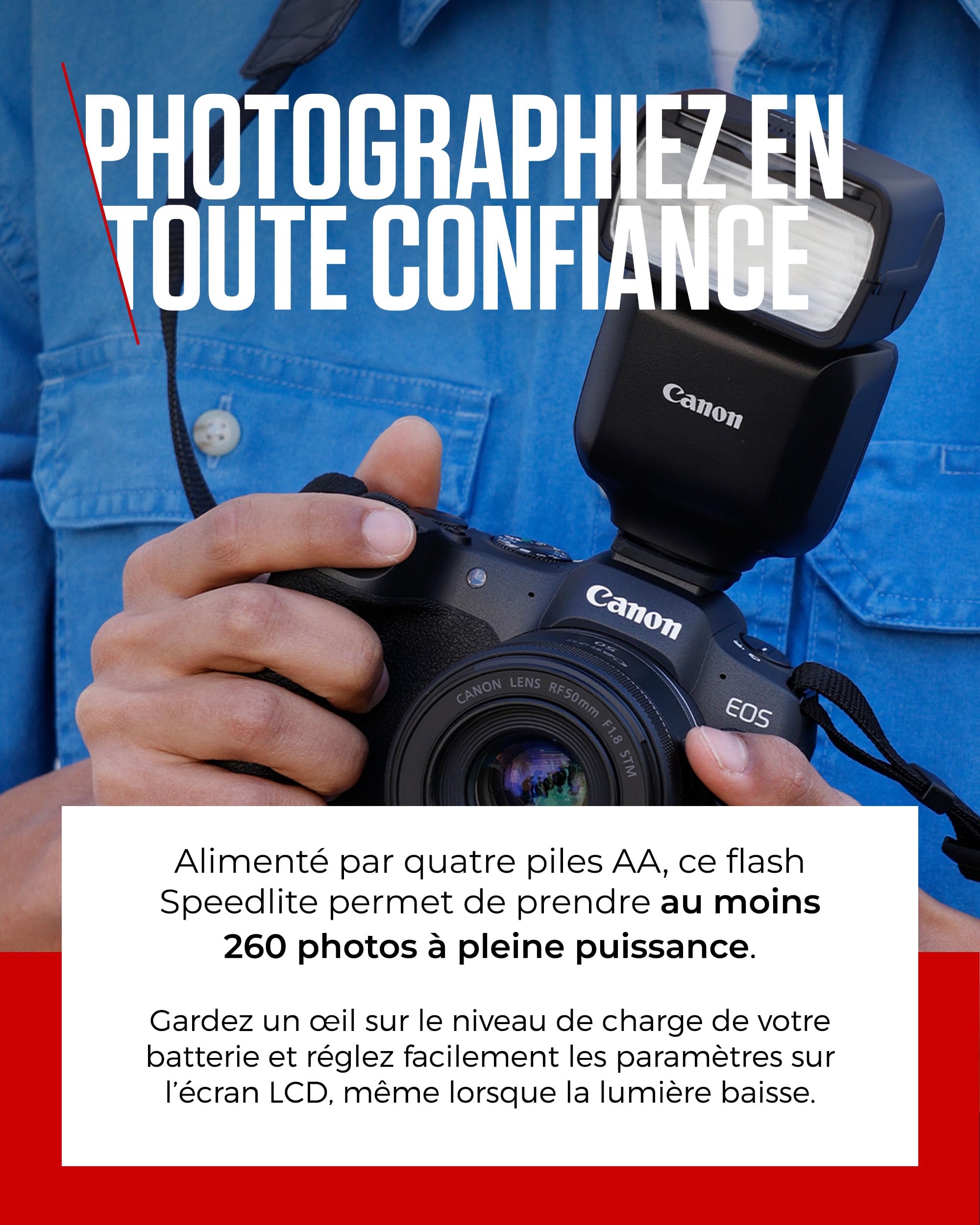 Canon Speedlite EL-10 avec E-TTL II, Plage de Puissance Polyvalente de 1/1 à 1/1024, Griffe Multifonction, légère et alimentée par des Piles AA.