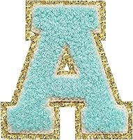 Vista 16 de SPRT - Parches de letras de chenilla universitaria con purpurina, parche de letras blancas para planchar con letras del alfabeto para disfraz