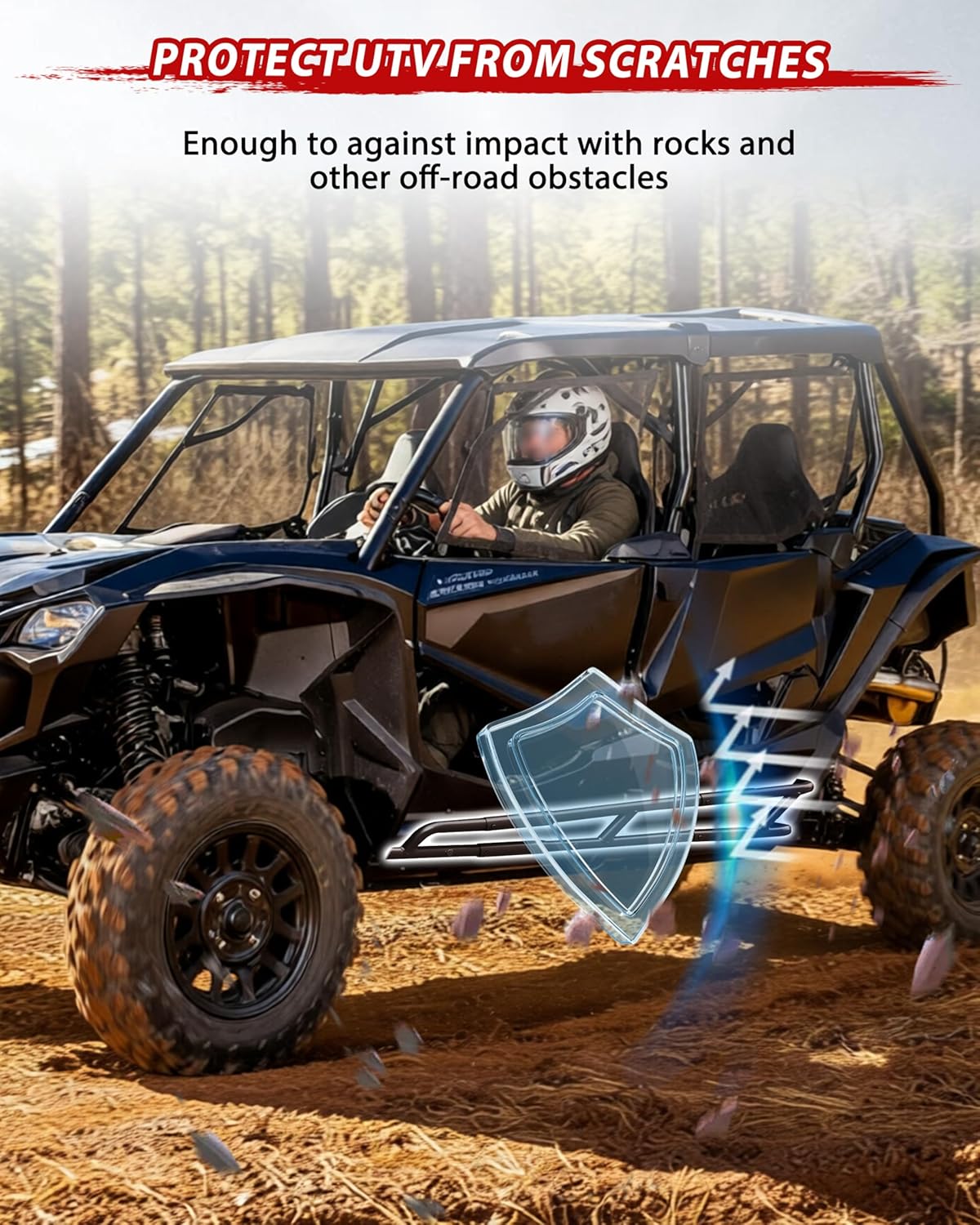 Nerf Bars Rock Sliders for Honda Talon 1000X-4 1000R-4 1000XS-4 2020-2025, Heavy Duty Steel UTV Tree Kickers Combined Side Step Side Bumper Guard for Honda Talon 1000 Accessories, 4 Seat