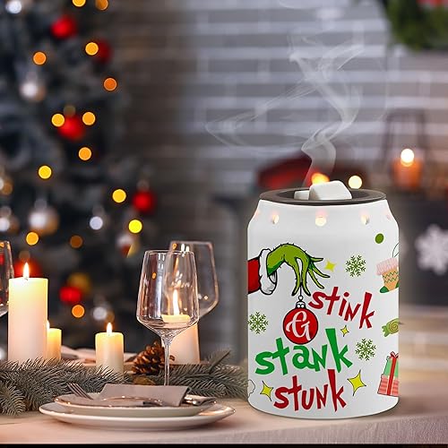 Miniatura 5 de Banana King Calentador de cera de Navidad, decoración navideña, calentador de cera de cerámica verde para velas de aceite, decoraciones de Navidad,