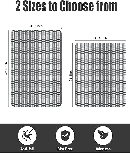 Miniatura 2 de Yonala - Tapete de ducha antideslizante extra grande de 47.2 x 31.5 pulgadas, tapete de ducha antideslizante para ducha interior, tapete de ducha de