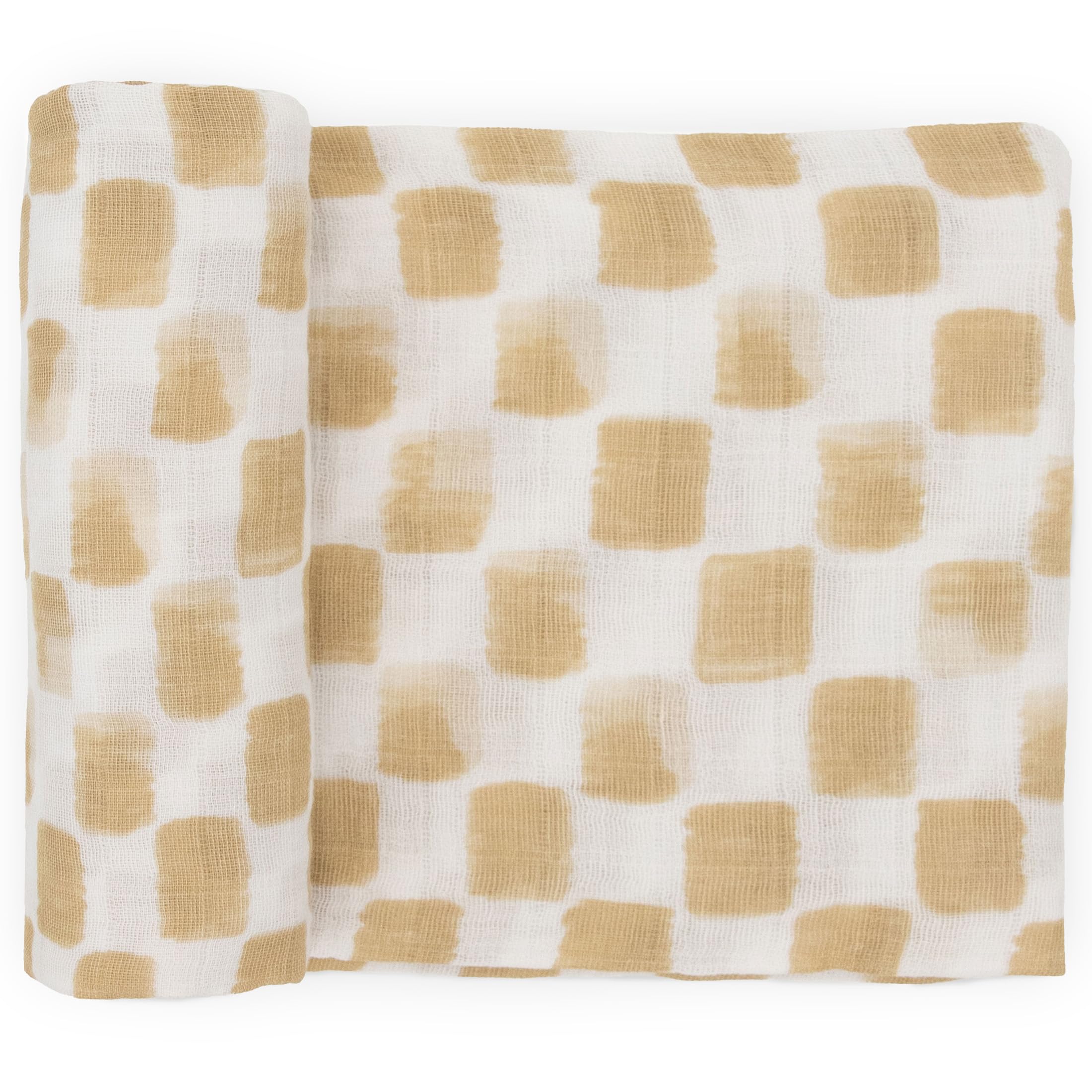 Little Unicorn - Adobe Checker Cotton Muslin Swaddle Blanket | Single | 100% Cotton | Newborns and Infants | 47" x 47" | Unisex