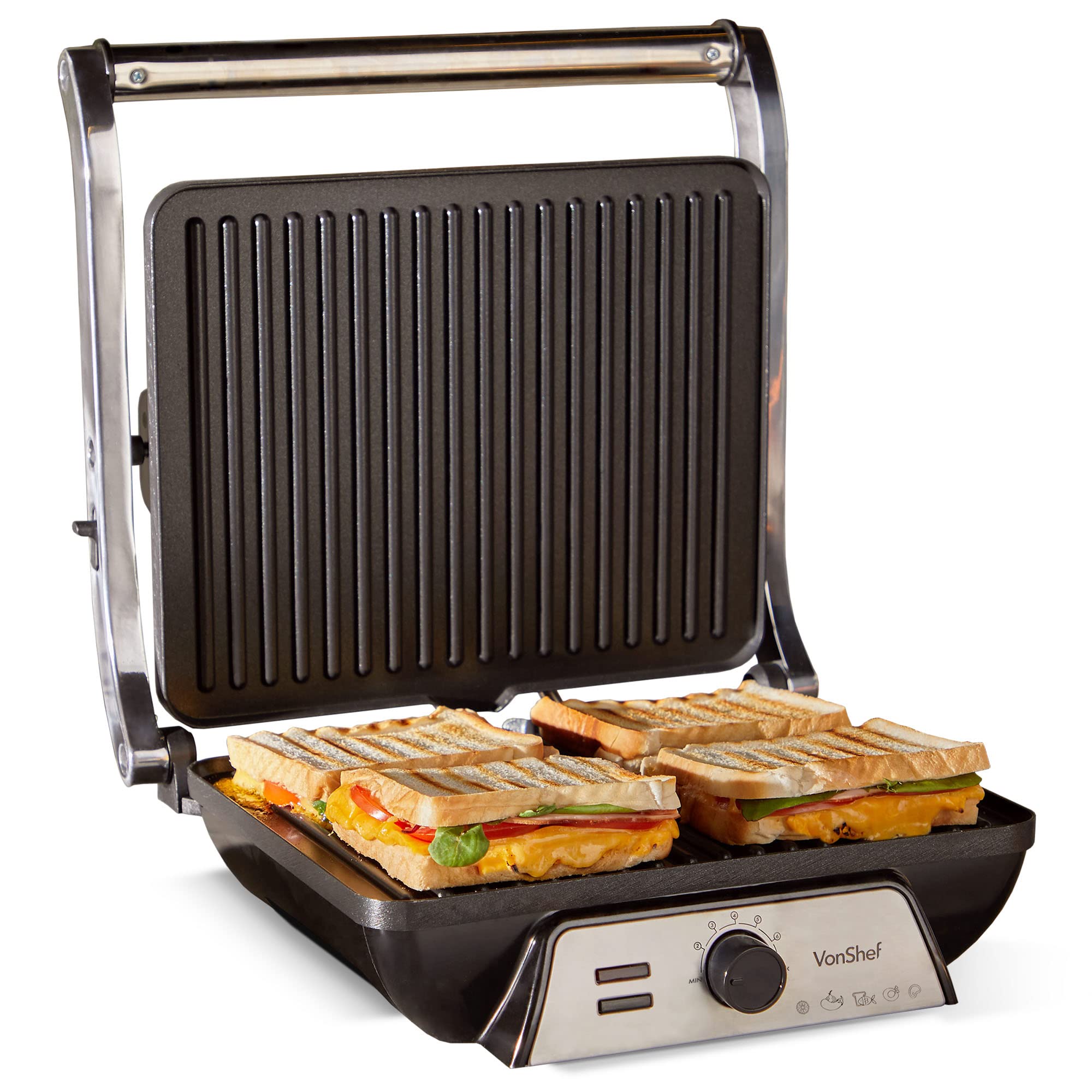 Buy VonShef 4 Slice Sandwich Toaster & Toastie Maker, Deep Fill