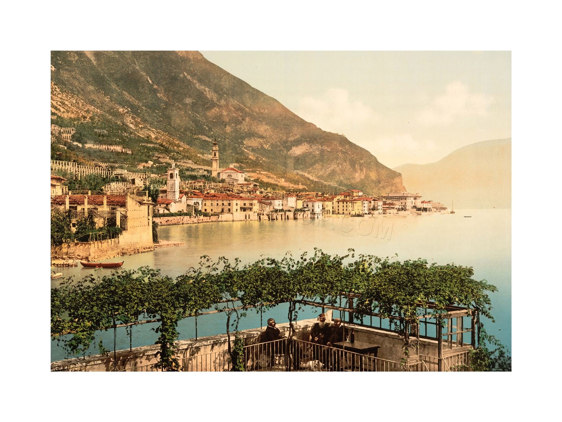 Wee Blue Coo Vintage Photo Travel Gargnano Lake Garda Italy Wall Art Print