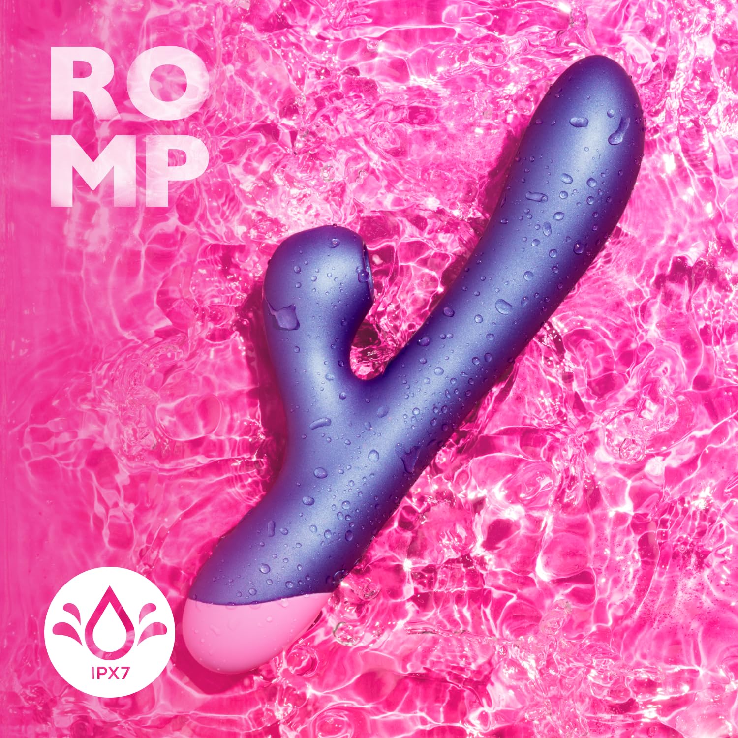 ROMP Pulse Vibratore Rabbit con Suzione Clitoridea | Sex Toy avec Tecnologia Pleasure Air | Vibratore per il Punto G e Clitoride | Ricaricabile e Impermeabile | Giocattolo Sessuale Adulti per Donna