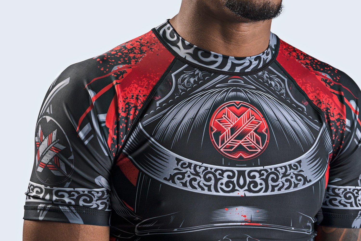 Ronin Samurai Blackout Ghost Base Layer Kompressionsshirt für BJJ MMA Grappling