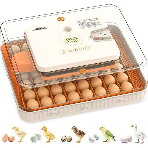 Incubator for Hatching Eggs, 56 Eggs Incubator with Automatic Egg Turning and Humidity Control, Auto Temperature Control, LED Egg Candler, Hatch Days Setting, for Chicken, Duck, Goose, Quail, Parrot