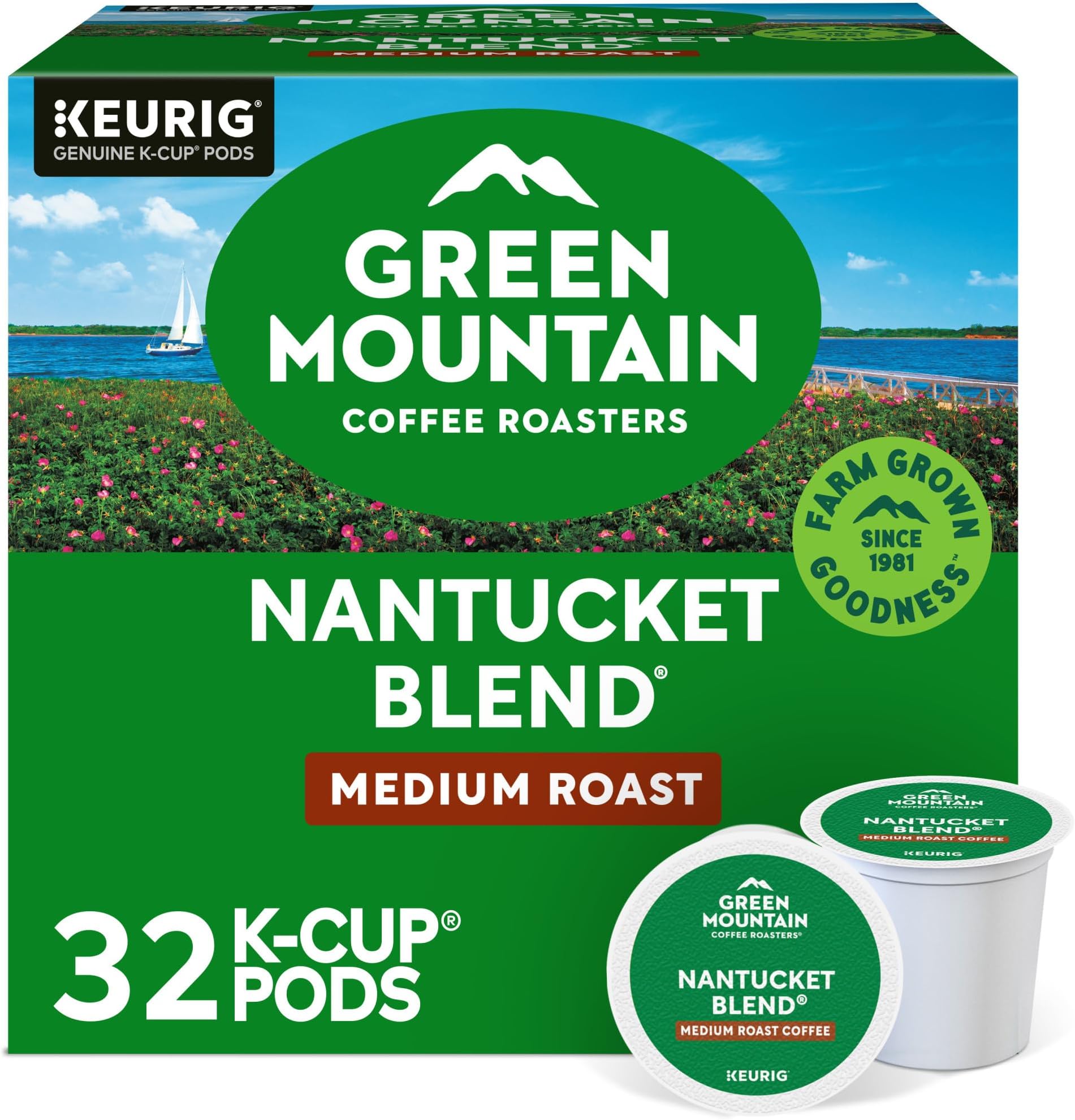 Nantucket Blend, Single-Serve Coffee K-Cup Pods, Medium Roast, 32 Count