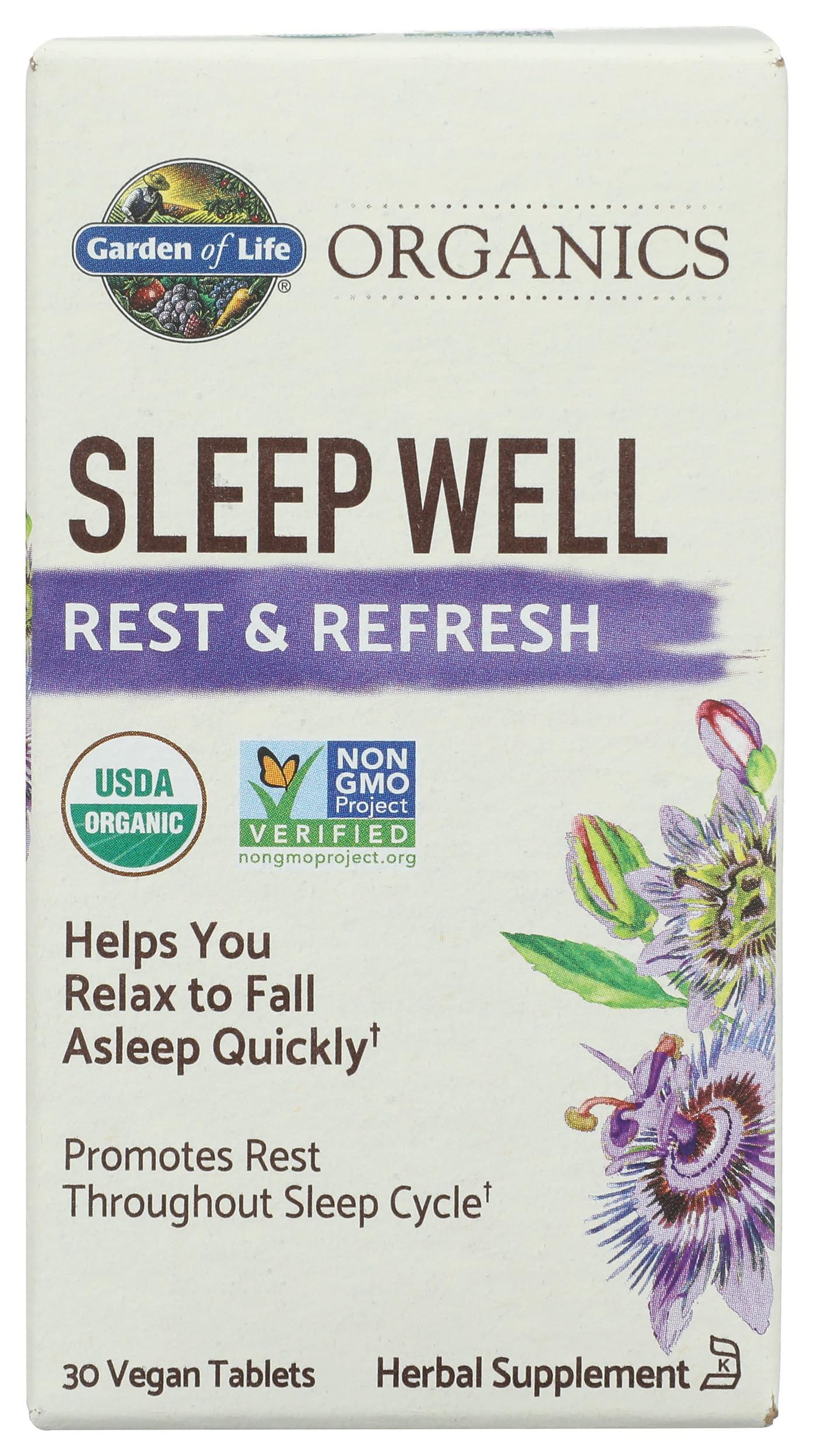 Garden of Life Organics Sleep Well Rest & Refresh Tablets with Lemon Balm, Green Tea Extract, Chamomile & Probiotics – Support for Restful Sleep & Relaxation, Non-GMO, Gluten-Free, Vegan, 30 Tablets — Amazon image 4