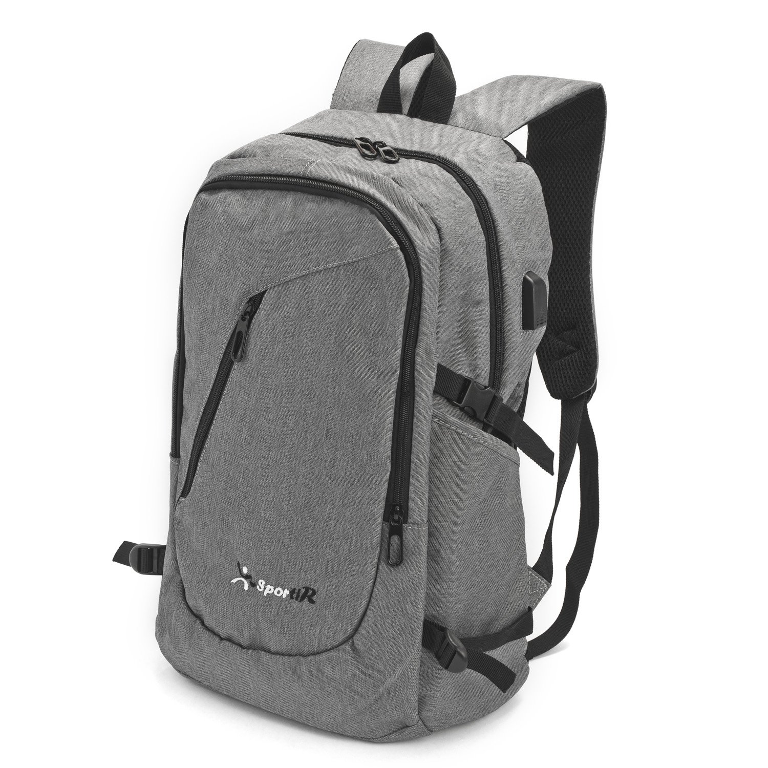 SportiR Laptop Backpack Computer Bags with USB are Modern in this Age. Charging Port for Mobile Phones, MP3 etc. for Notebook - Fits on 15,16,17 Inch Laptop - also for Work - Travel