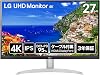 LG Monitor Display 27UP600K-W, 27 Inches, 4K 3840×2160, IPS, DCI-P3 95%, Approximately 10.7 Billion Colors Display 8-bitFRC, DisplayHDR 400, Anti-Glare, HDMI x 2, DisplayPort, Flicker Safe, Blue