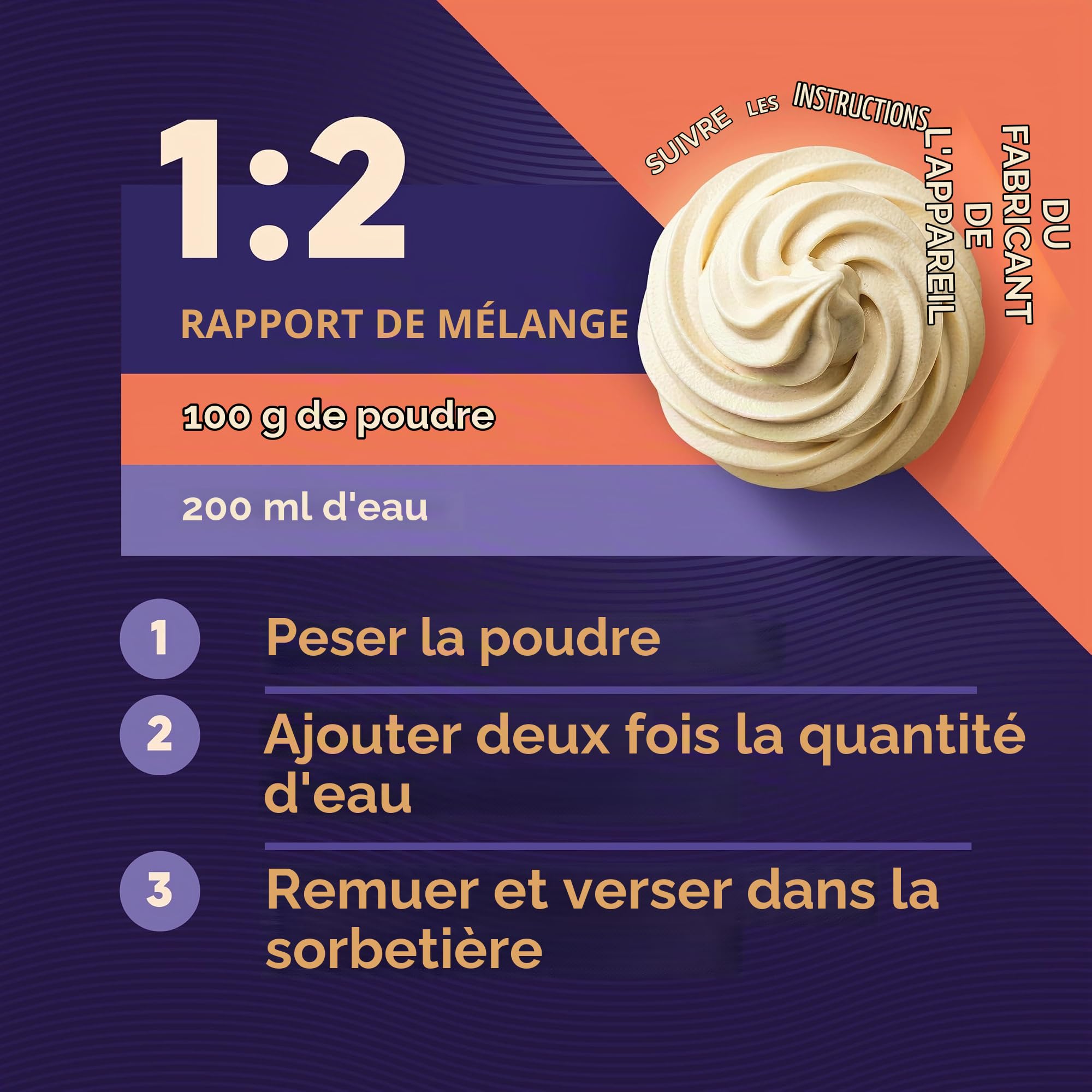 Bounce24 Préparation Glace Italienne Vanille 2 kg – donne 6 kg de glace | Lait entier en poudre inclus, juste de l'eau, crémeux, sans lait en plus