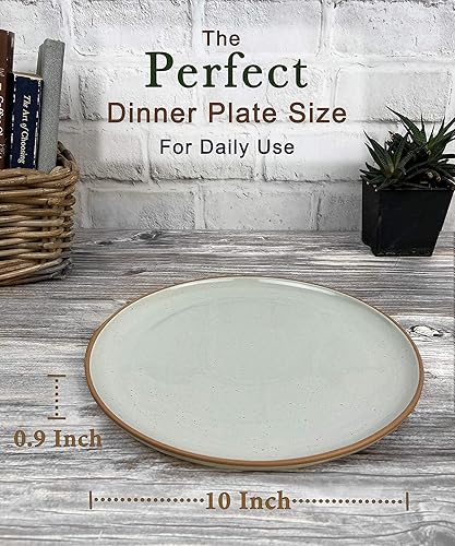 Miniatura 3 de Mora - Platos llanos de cerámica, platos de ensalada, cuencos para cereales, aptos para microondas, horno y lavavajillas, vajilla moderna, Earl Grey