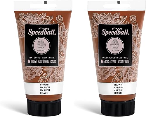 Miniatura 28 de Speedball Tinta de impresión en bloque soluble en agua 3512 – Color intenso con acabado satinado AP no tóxico 2.5 onzas líquidas, amarillo oscuro