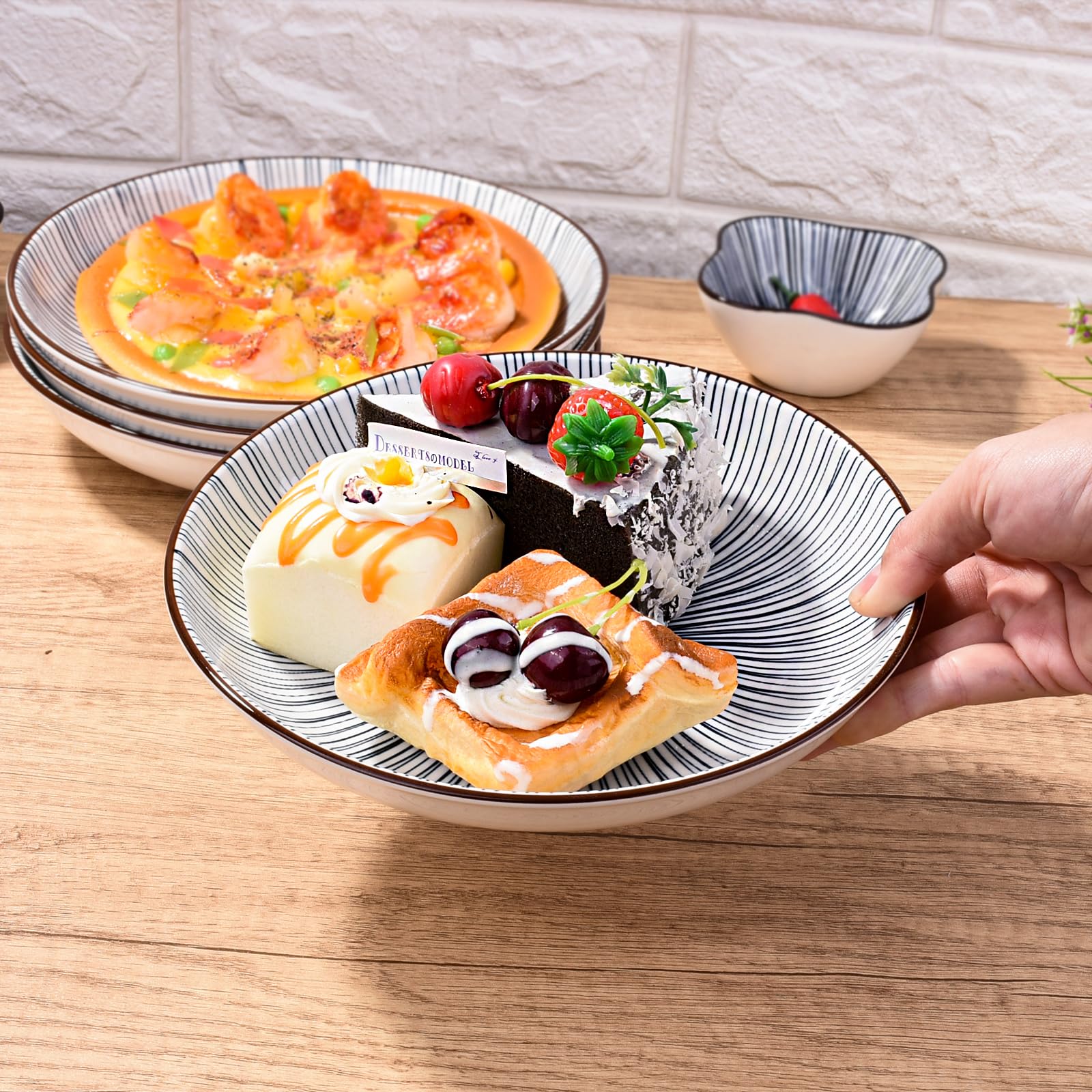 20,3 cm Keramik-Teller – Porzellan-Geschirr – Küchen- und Essgeschirr – Set von 4 (XT)