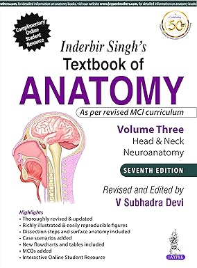 INDERBIR SINGH’S TEXTBOOK OF ANATOMY (VOLUME 3: HEAD & NECK AND NEUROANATOMY)