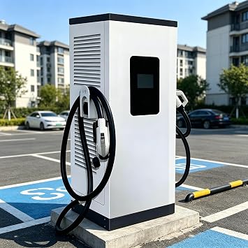 EV Charger, Commercial Easy Install Residential Electric Vehicle Charger, Freestanding Pedestal EV Charging Station, Quick Setup Electric Vehicle Charging Stations for Business Community Parking Lot