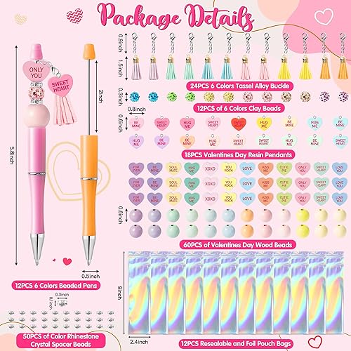 Miniatura 2 de Bolígrafo del Día de San Valentín - 188 piezas Regalos de Intercambio del Día de San Valentín Bolígrafos Retráctiles de Punta Media Fina a Granel