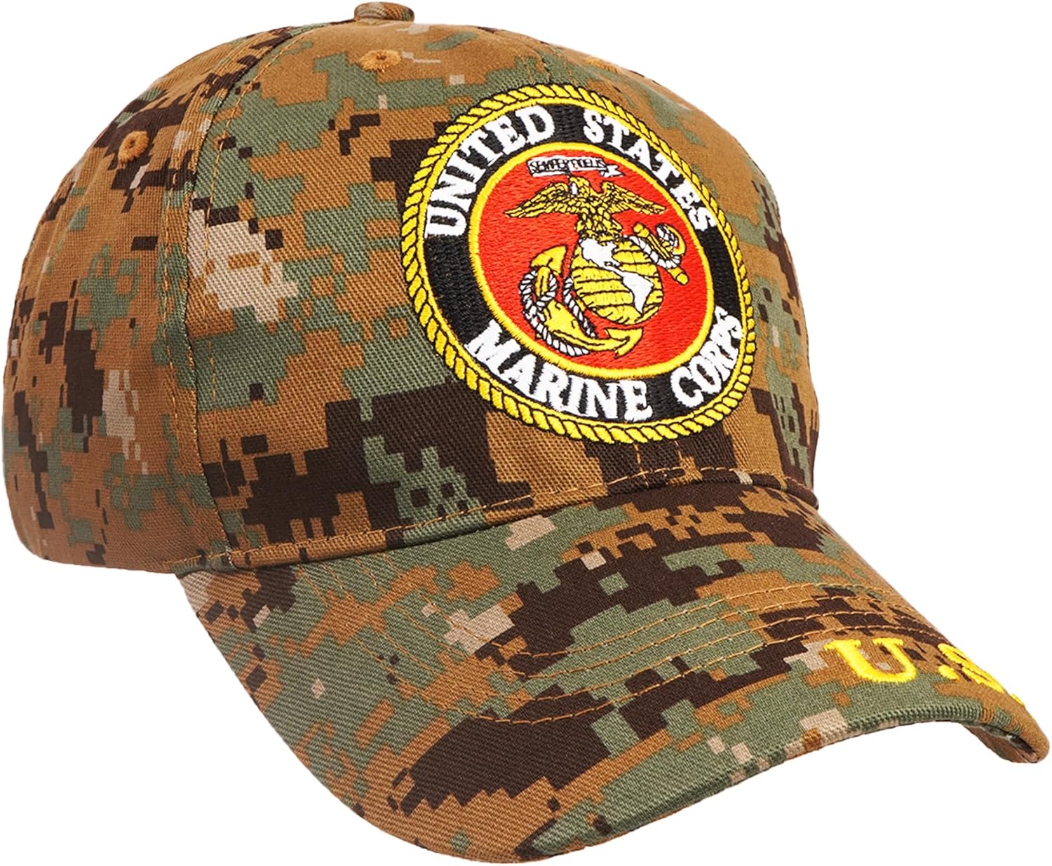 Marine Corps Camo Cap Military Style Baseball Hat, Adjustable Comfortable Fit for Outdoor & Everyday Wear Officially Licensed