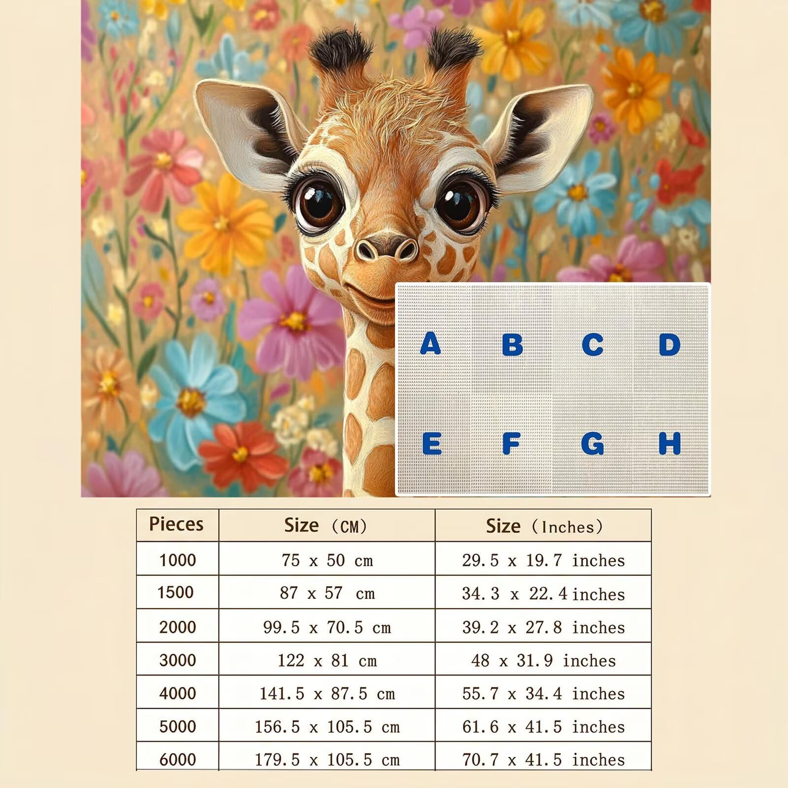Carino giraffa Puzzle 1500 Pezzi per Adulti, Puzzle in Legno - Collezione Classica con Poster Incluso - Sfida di Concentrazione e Passatempo Antistress, Gioco Educativo per Famiglia, 87 x 57 cm f0-574