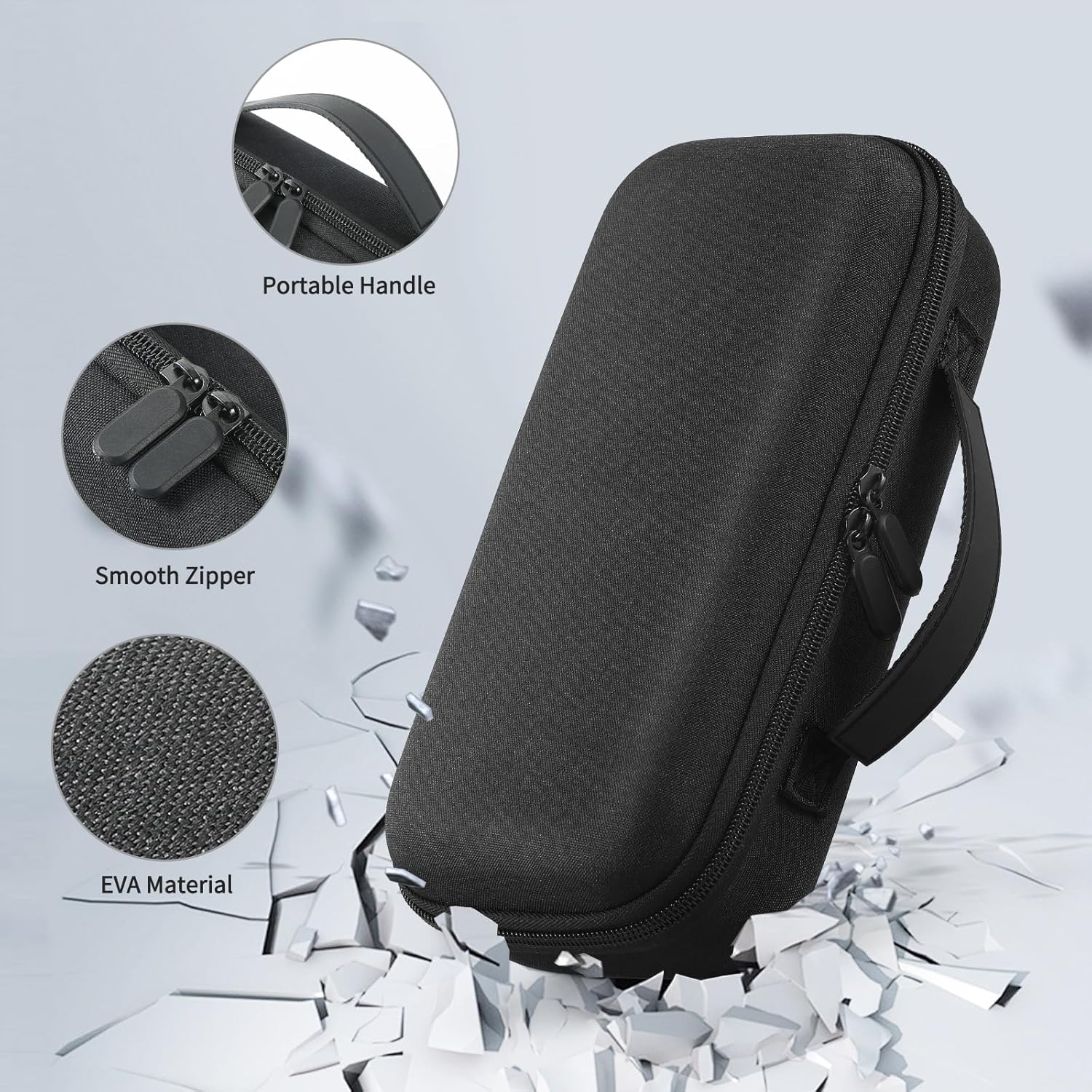 Wireless Microphone Portable Carrying Case Compatible with JBL Wireless Two Microphone System, Dual Mic Hard Bag Suitable for Travel and Home Storage (Charcoal Black) - Image 4