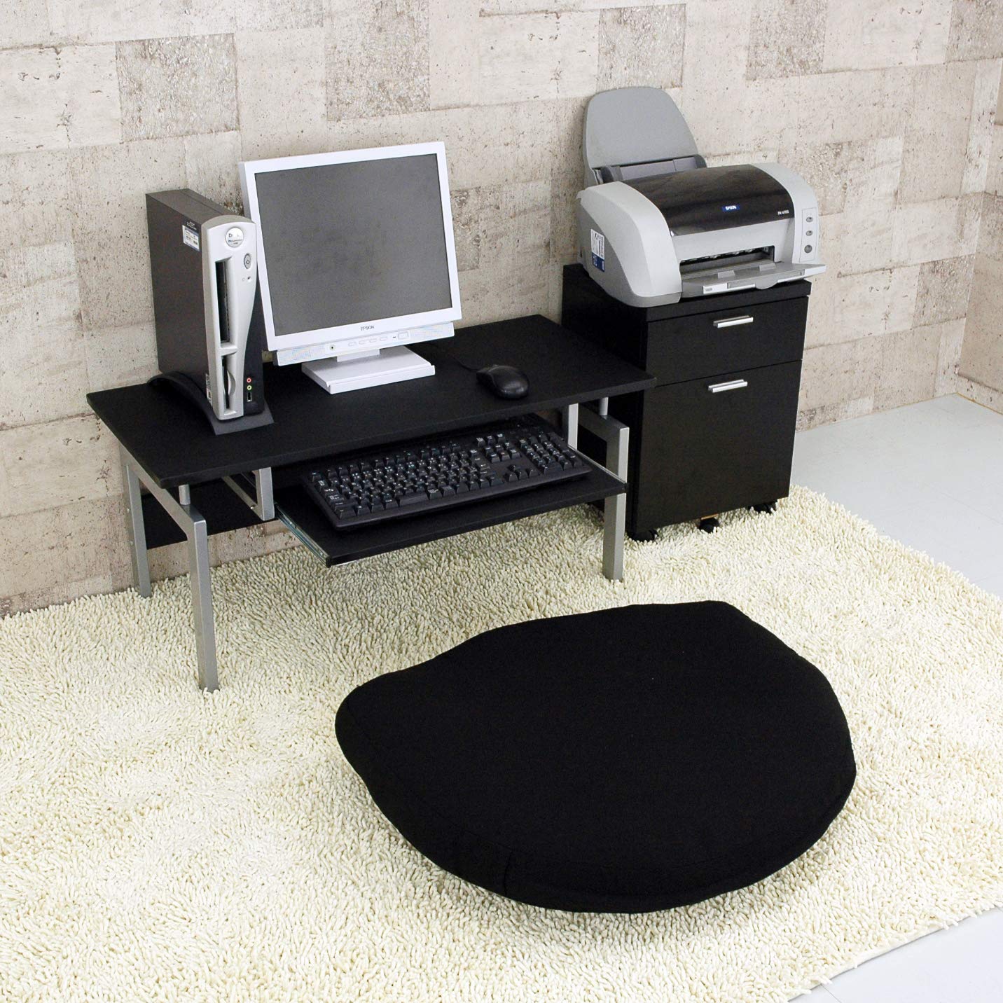 Amazon.co.jp: パソコンデスク ロータイプ 幅90cm (ブラック) : 文房具