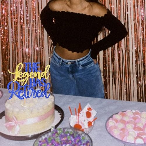 Miniatura 4 de 1 paquete de 1 decoración para tartas con purpurina Goodbye Hello Tension, para decoración de fiesta temática de despedida de jubilación,