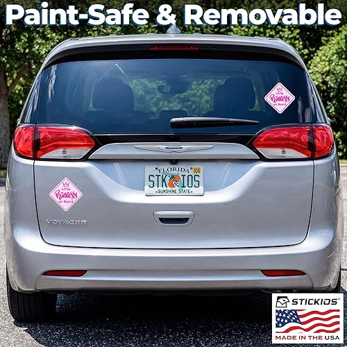 Miniatura 2 de Stickios Calcomanías de Little Princess on Board (no magnéticas)  Señales extraíbles y seguras para la pintura para automóviles y ventanas