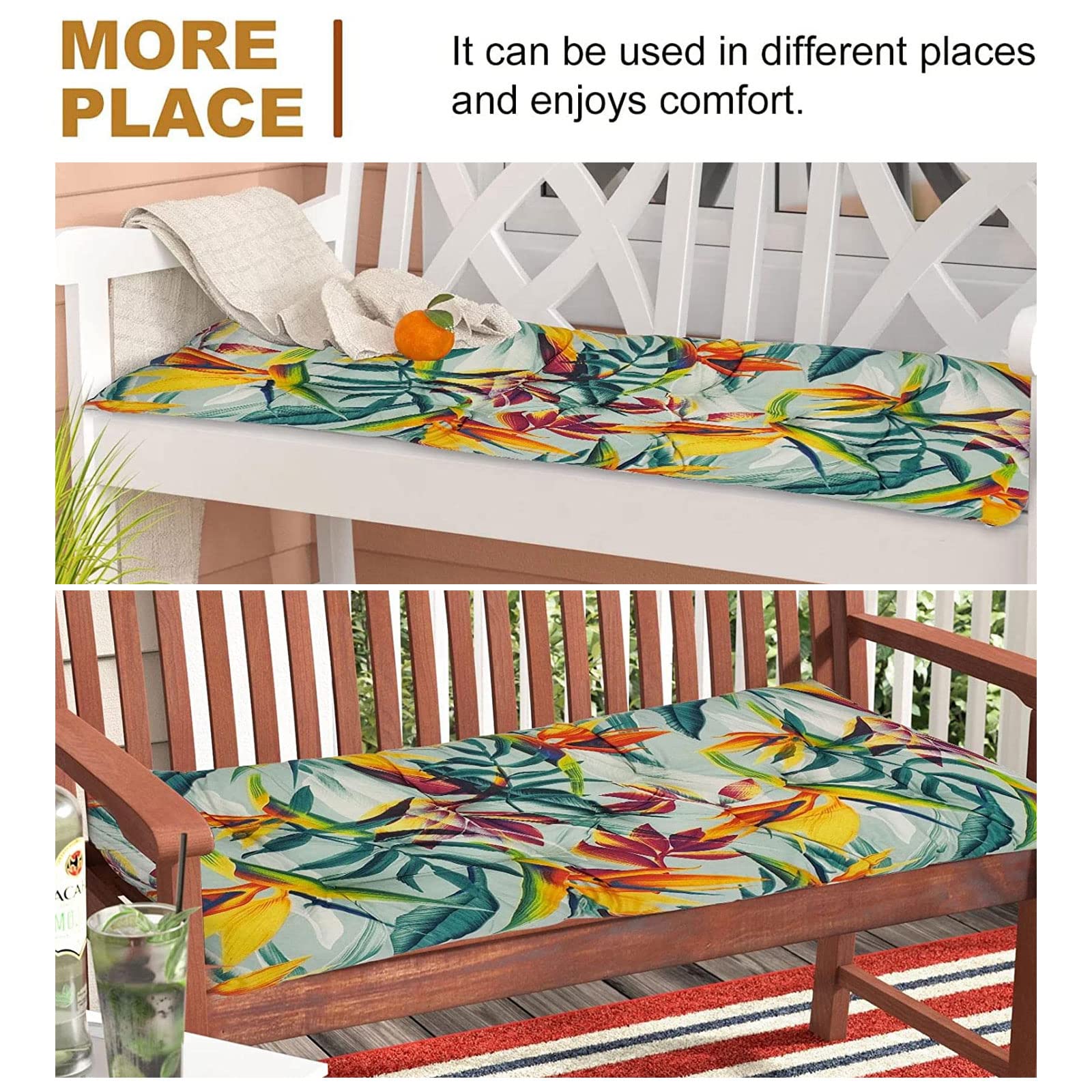 Cojín Para Banco De Jardín 140x60x7cm Asiento, Cojín Para Columpio De Jardin Cojin De Asiento Plano Cojin Exterior De Jardin Azul 93673513