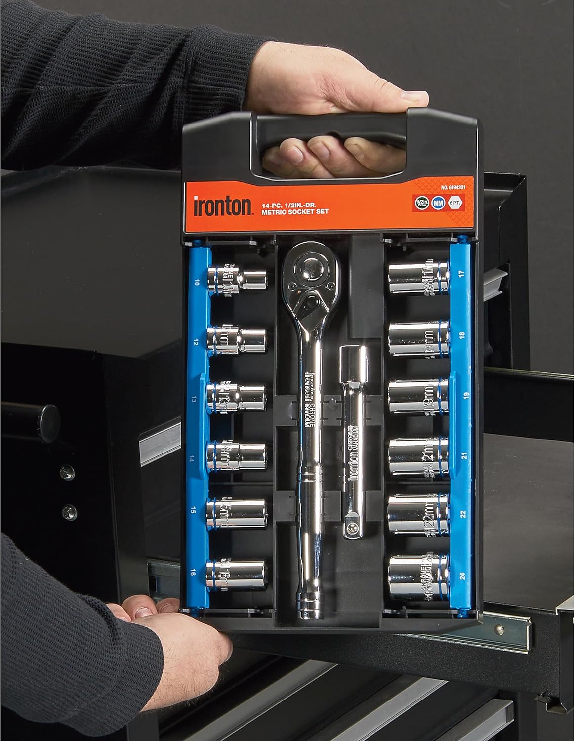 Ironton 14-Pc. 1/2in.-Drive Socket Set, Metric