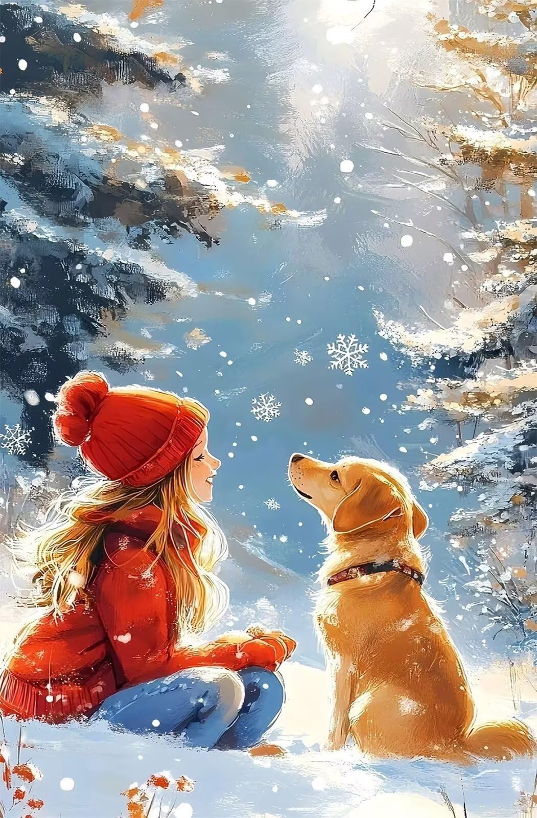Puzzle 1200 Pezzi per Adulti Cane Ragazza Nevi Gioco Educativo Divertimento Impossible Difficile Puzzle per Adulti 1200 Pezzi 75 x 50 cm