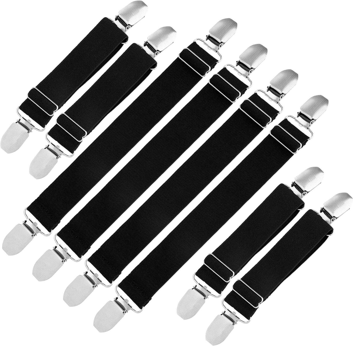 8 Pcs Elastic Adjustable Boot Straps Pant Stirrups Clips Boot Pant Clip for Elastic Straps Clip Women and Men