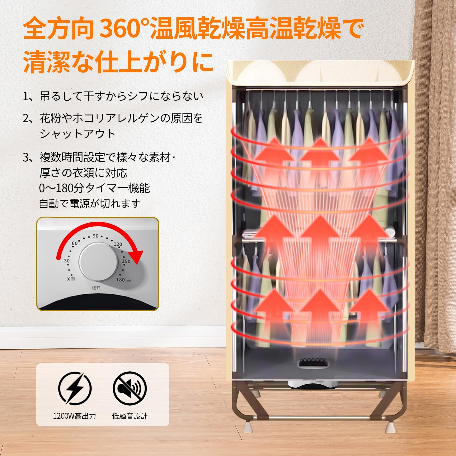 Amazon | UVUVEIR 衣類乾燥機 梅雨対策 生乾き防止 快速乾燥 温