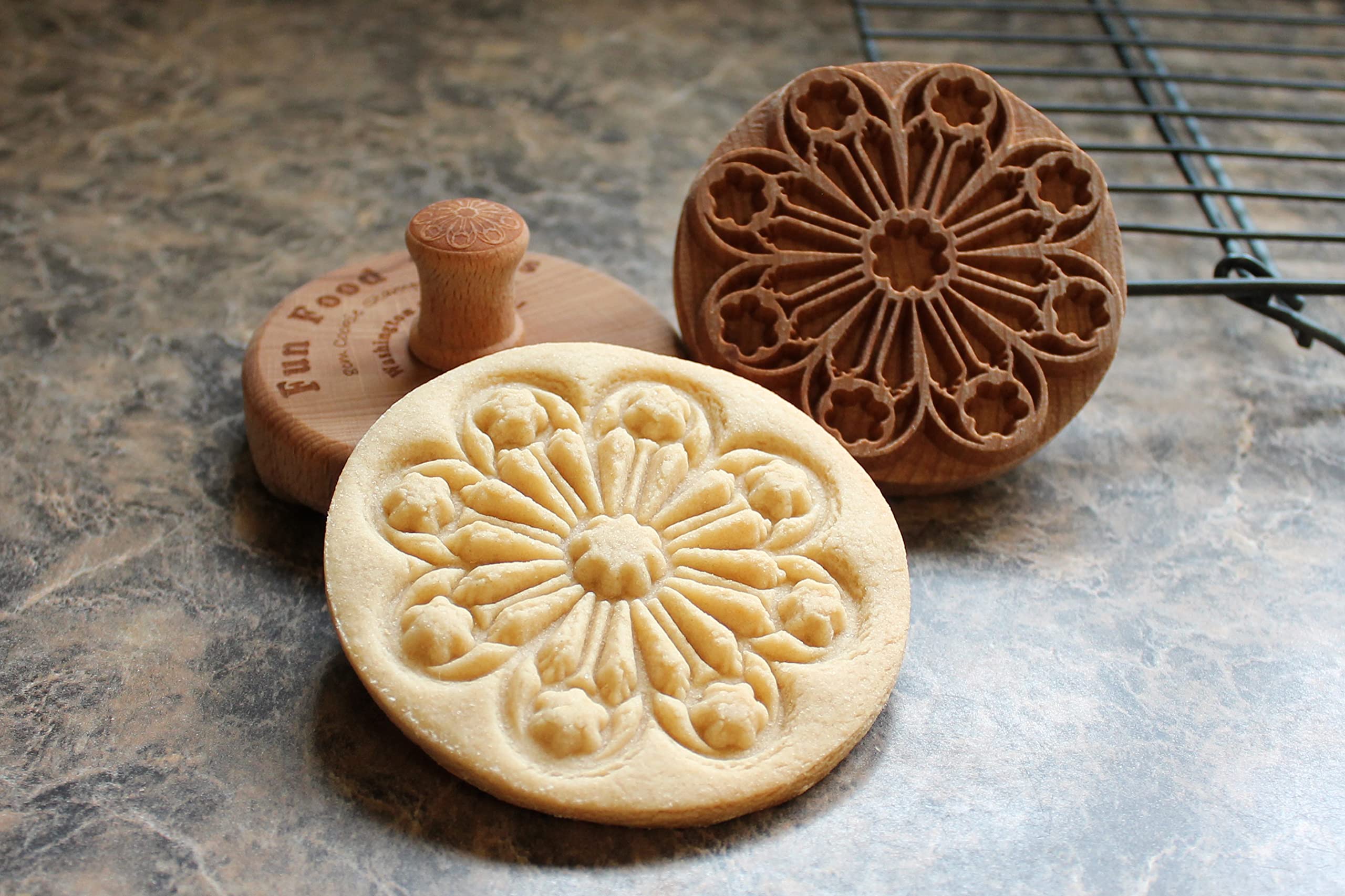 Sello grande para galletas de madera, 3.1 pulgadas (Catedral de Washington CS8-011)