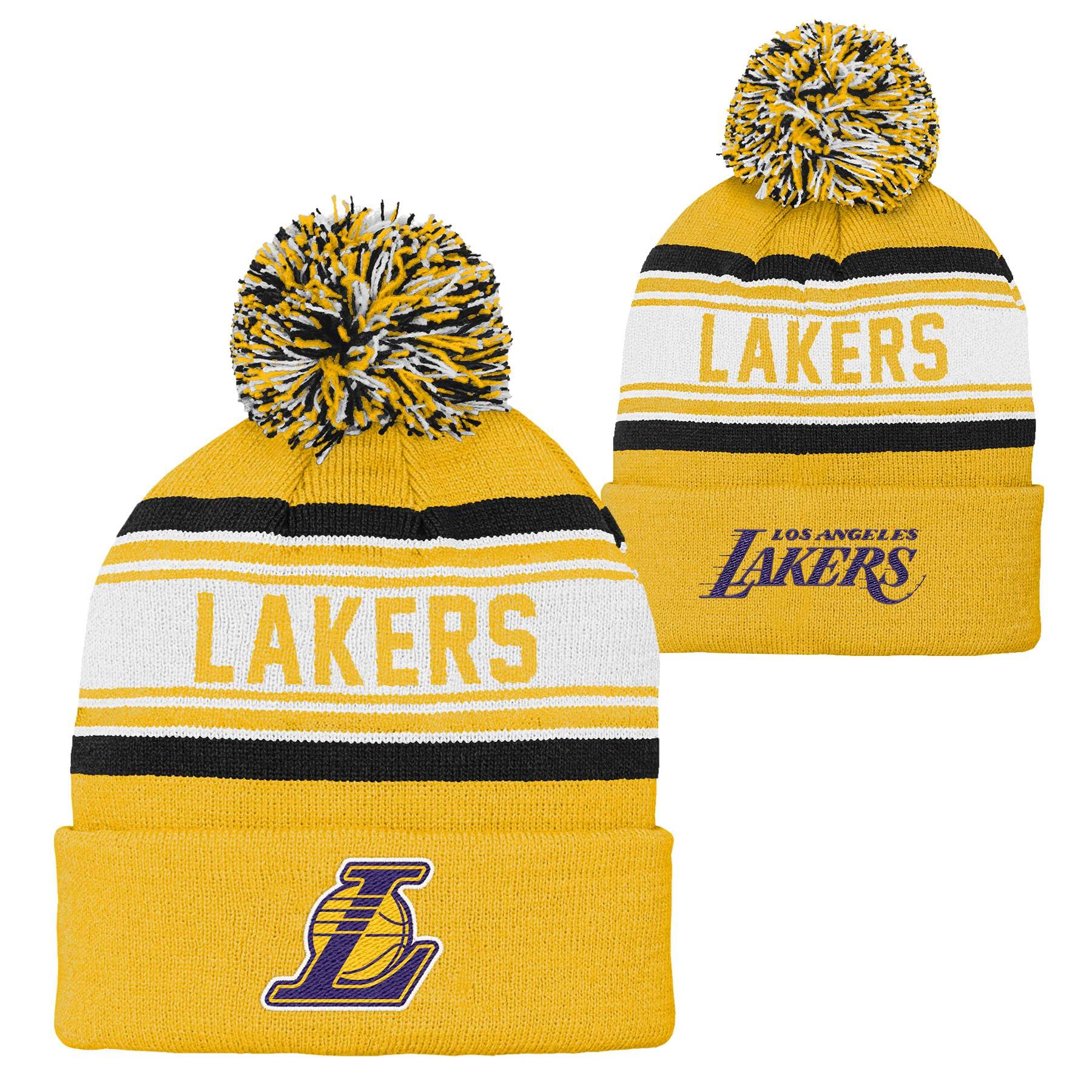 NBA Kids Youth 8-20 Official Primary Logo Sport Knit Cold Weather Cuffed Pom Beanie Hat