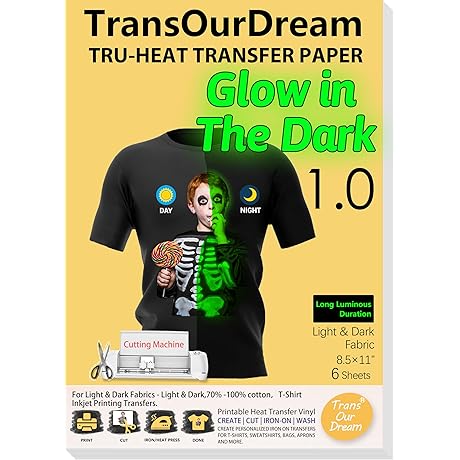 TransOurDream Luminous Iron on Heat Transfer Paper for T Shirts