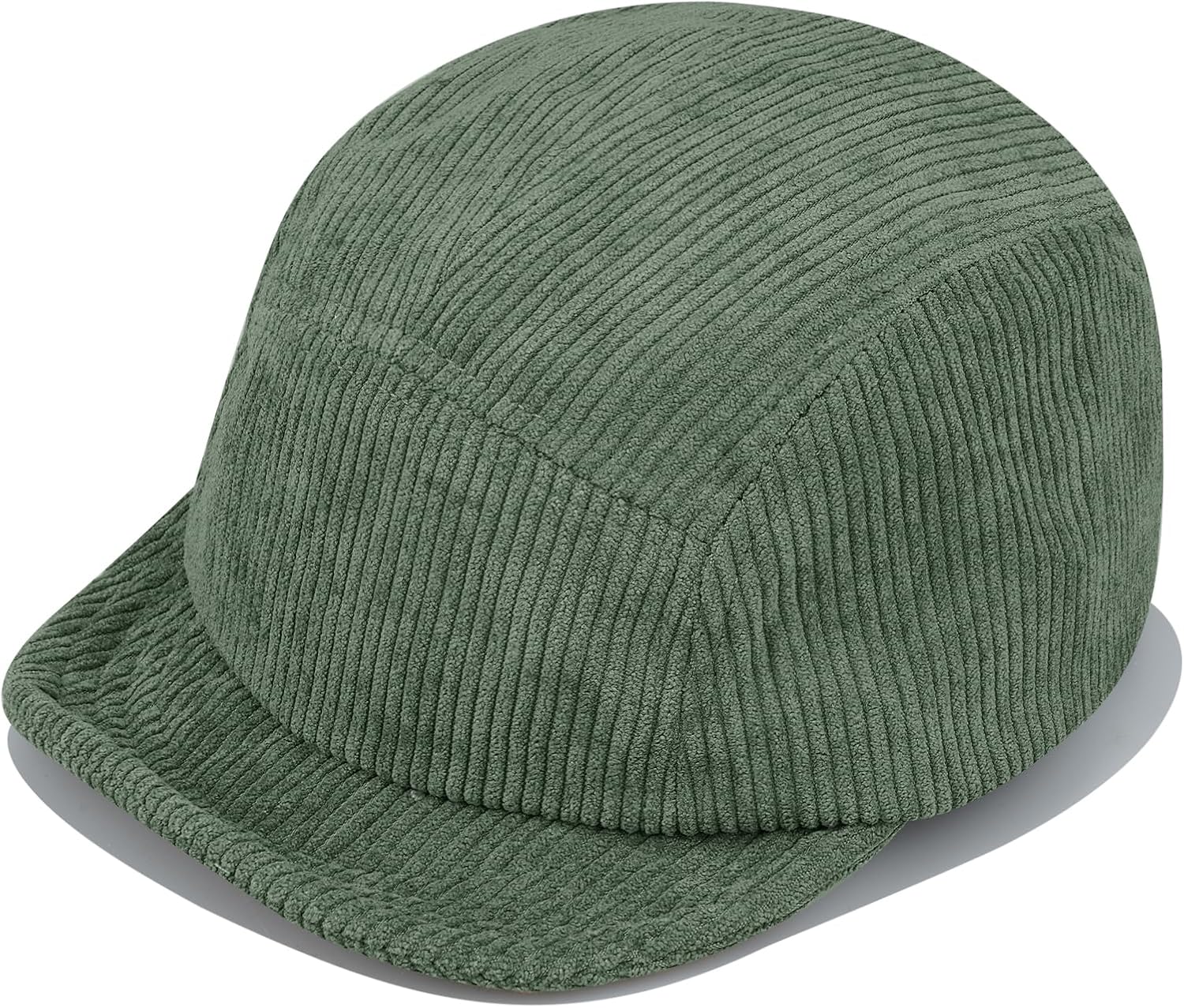 Clakllie Corduroy 5 Panel Hat Short Brim Baseball Cap Urban Street Flat Bill Hats Cooling Trucker Hats Snapback Fitted Cap - Image 4