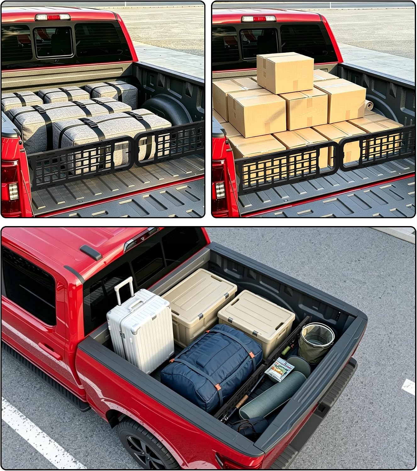 63"-74"Adjustable Truck Bed Divider for Most Truck,Aluminum Alloy Material