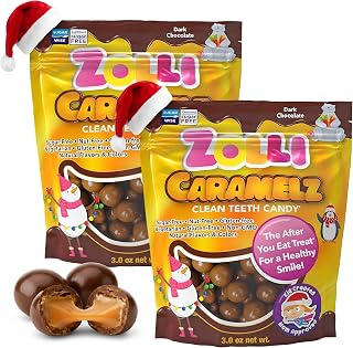 Holiday Zolli Caramelz Clean Teeth Candy, Dark Chocolate, 6 Ounce