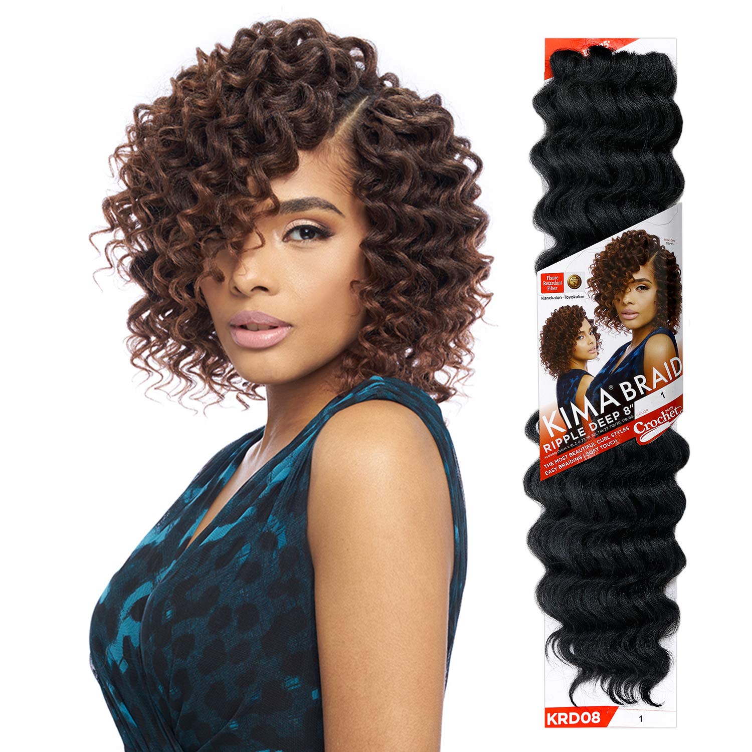 MULTI PACK DEALS! Harlem125 Synthetic Hair Braids Kima Braid Ripple Deep 8" (4-PACK, 1B)