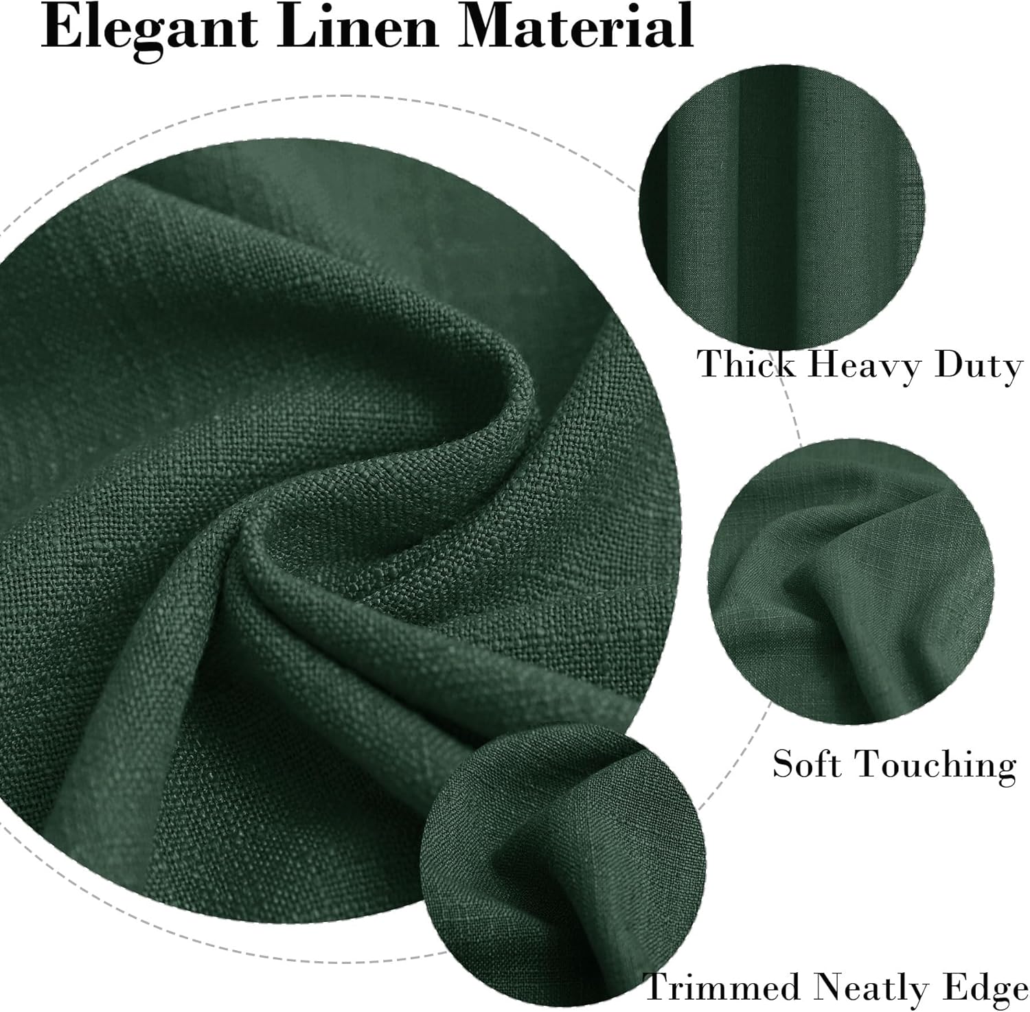 cololeaf Extra Long Linen Curtain,Themal Insulated Tab Top Nursery & Infant Care Curtains for Living Room Meetingroom Theater Patio,Peacock 100W x 108L Inch (1 Panel)