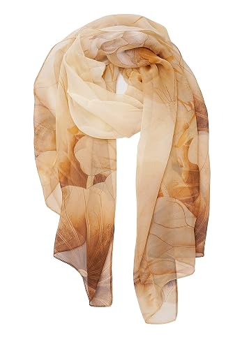 YOUR SMILE Ladies/Women's Lightweight Floral Print/Solid Color mixture Shawl Scarf