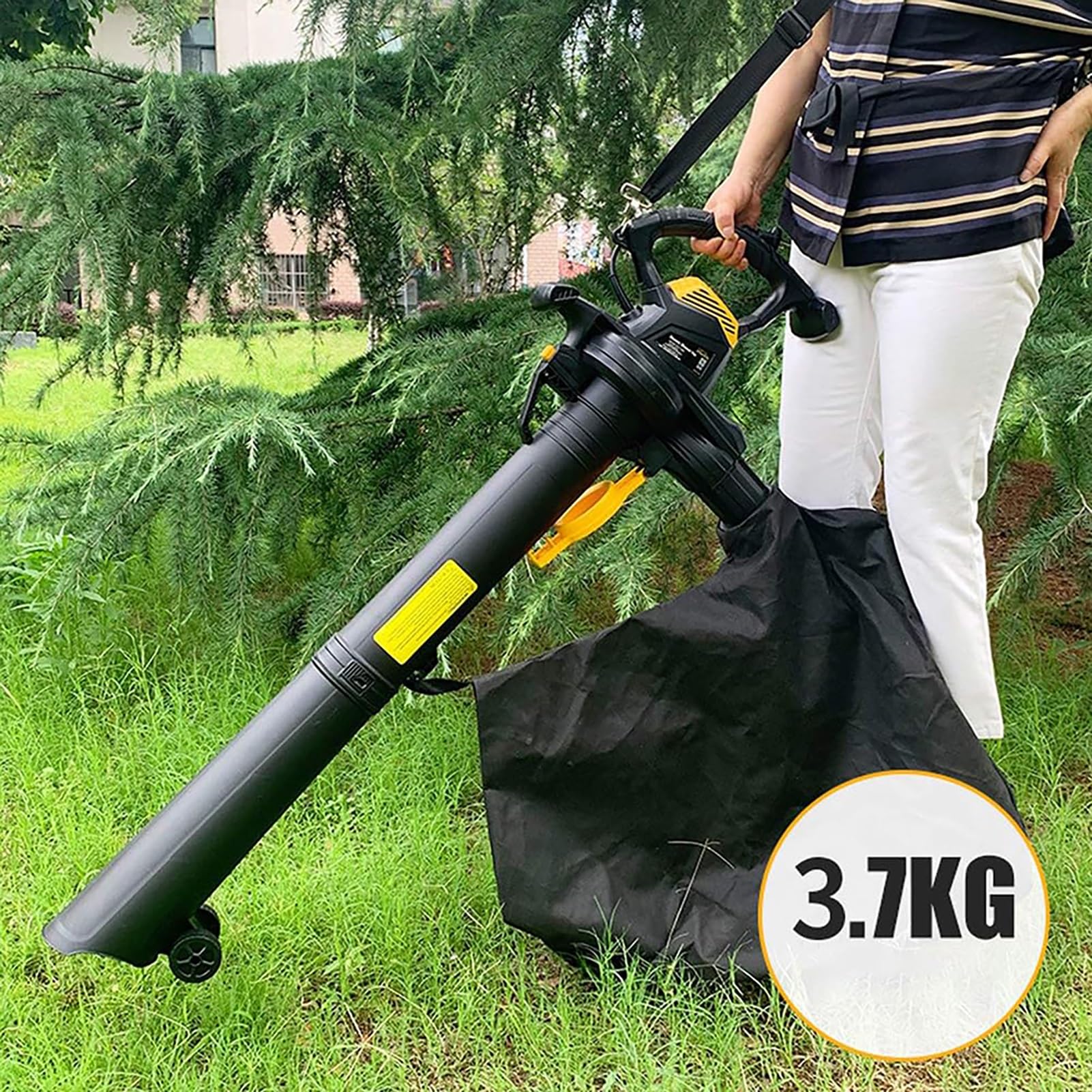 Potente soplador de Hojas eléctrico de 3800 W, 6 velocidades Variables con Bolsa recolectora de Hojas de 40 L, aspiradoras y trituradoras de jardín, for el Cuidado del césped