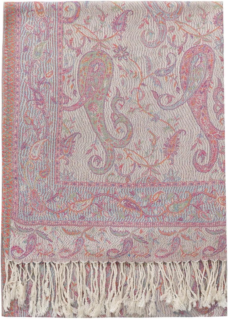 Umjetnost Womens Soft Silky Pashmina Rave Scarf Paisley Pattern Pashmina Shawl Wrap with Fringes - Image 3
