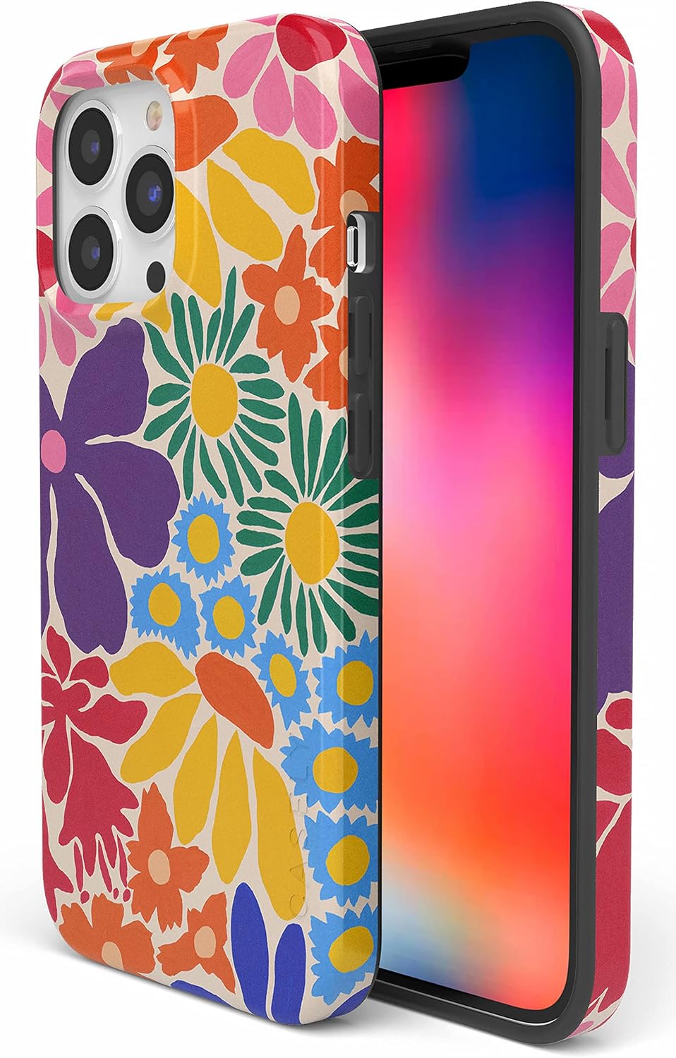 Casely iPhone 13 Pro Case | Flower Patch | Multi-Color Floral | Compatible with MagSafe | Classic Ultra Slim Design - Image 2