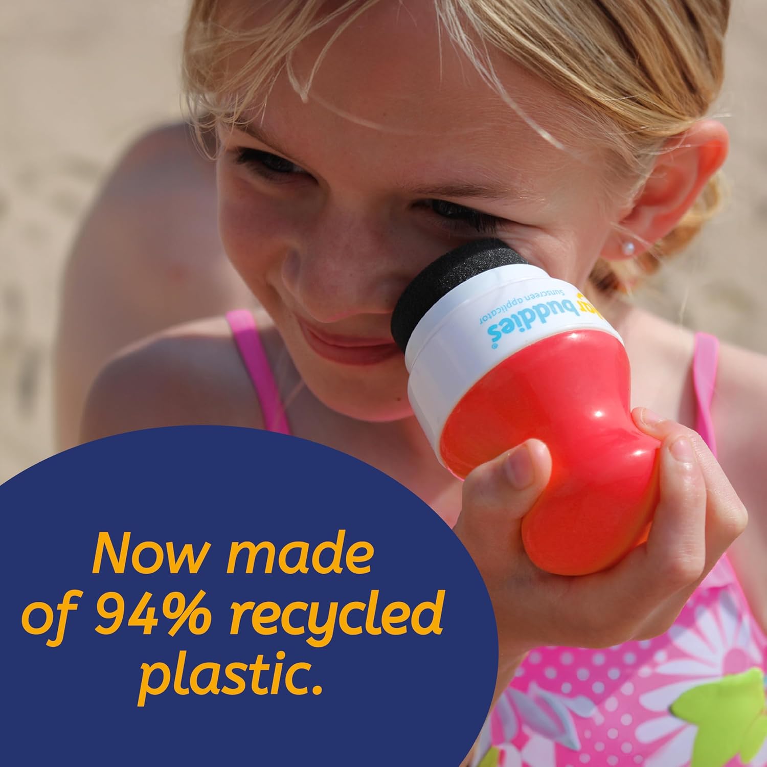 Solar Buddies Sunscreen Applicator - Green Pack of 4 - BPA-Free Refillable Roll on Sponge Sunscreen, Suncream & Lotion Applicator For Kids, Adults & Families - Holds 3.4fl oz, Perfect Size for Travel