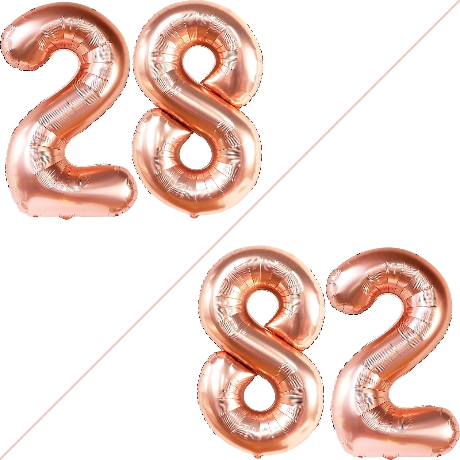 Katchon, Rose Gold 28 Balloon Numbers - 40 Inch | Rose Gold 28 Birthday Balloons, 28th Birthday Decor for Men, Women | 28 Number Balloons | 28th Birthday Balloons for 28 Birthday Decor