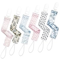 Vista 12 de BUNNYBEE Neutral Garden Friends - Juego de 6 clips para chupón para niños y niñas, elegante y práctico mordedores para bebés, baby shower