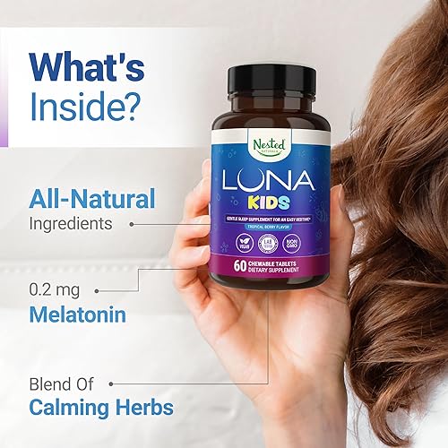 Miniatura 3 de Suplemento de ayuda natural para dormir Luna Kids (60 tabletas), N. 2, para niños mayores de 4 años y adultos delicados, píldoras para dormir