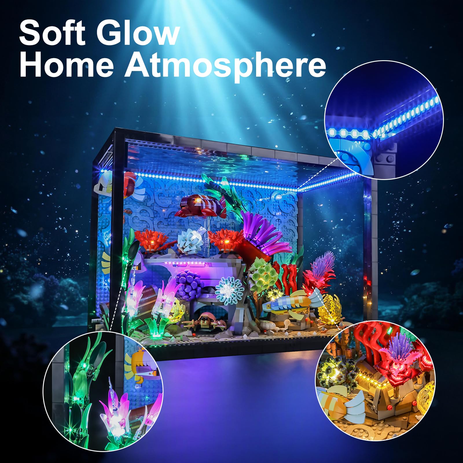 YEABRICKS LED Licht für Lego-10366 Icons Tropisches Aquarium Bausteine Modell (Bausteine Set Nicht enthalten)